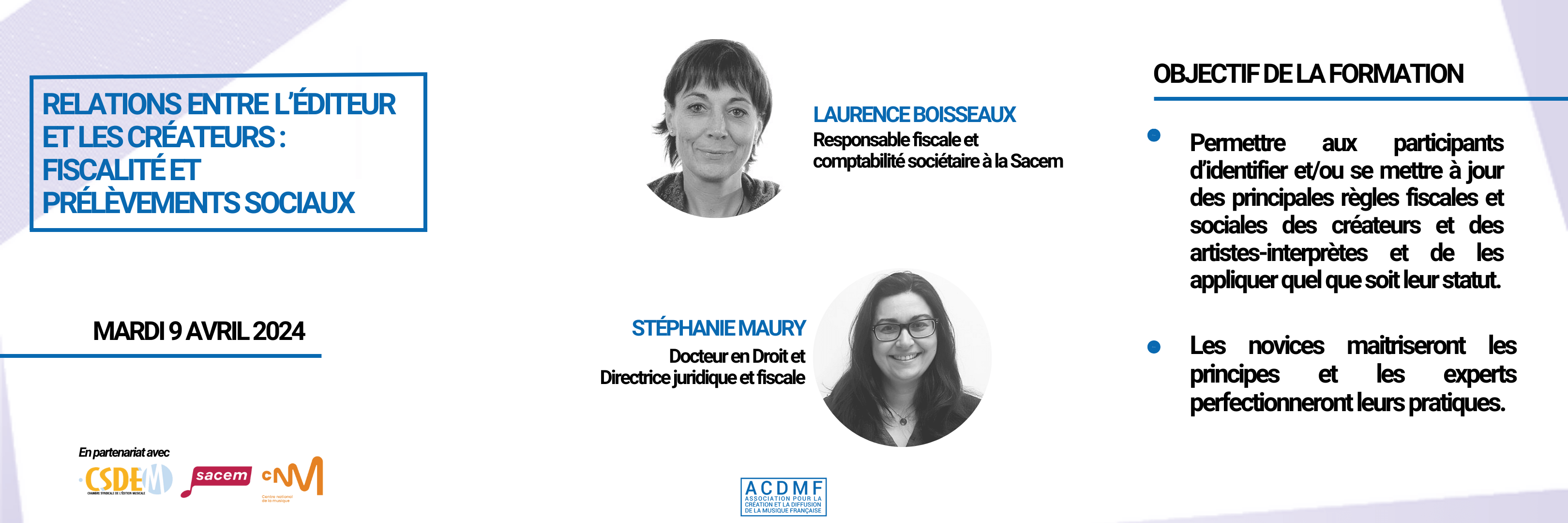 FORMATION/ «RELATIONS ENTRE L’ÉDITEUR ET LES CRÉATEURS : FISCALITÉ ET ...