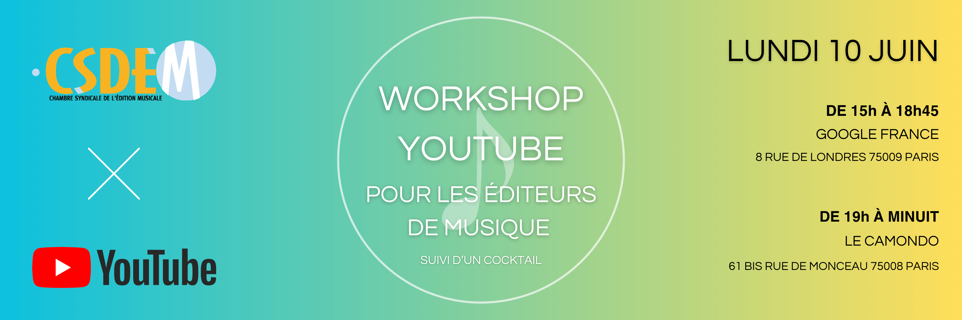 WORKSHOP YOUTUBE X CSDEM - CSDEM - Chambre Syndicale de l'Edition Musicale